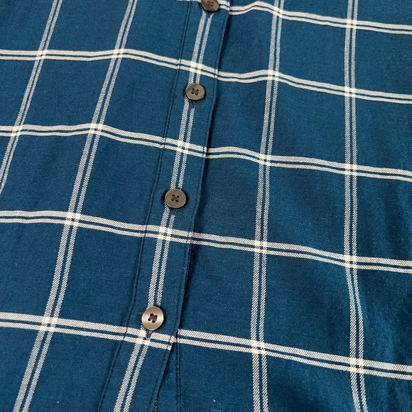 Women's Draper James Blue and White Window Pane Flannel Size 4 - Picture 10 of 14